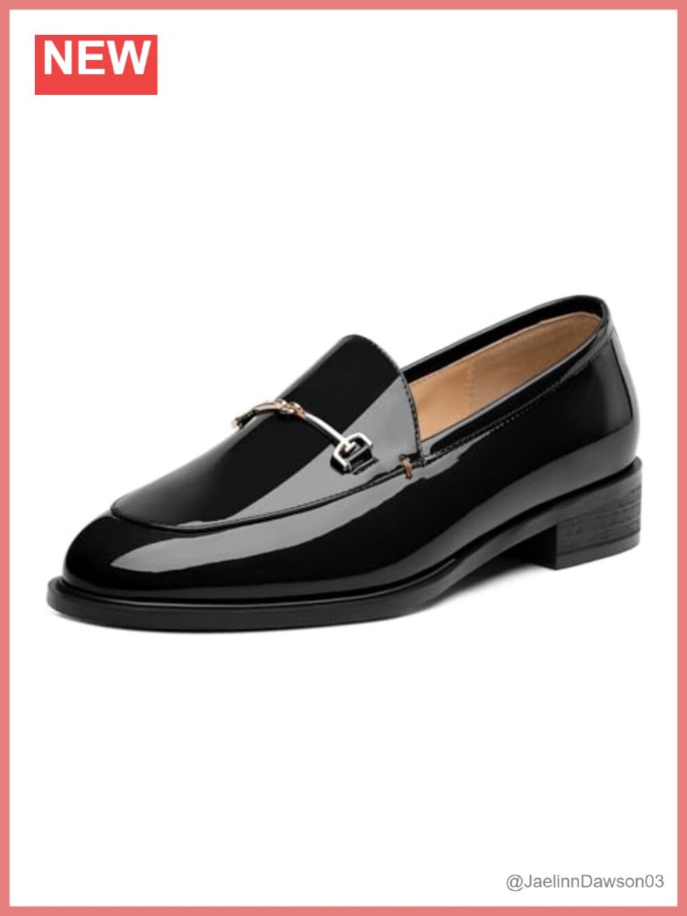 Womens Platform Loafers Chunky Low Heel Patent Leather Slip On Work Office